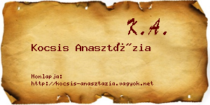 Kocsis Anasztázia névjegykártya
